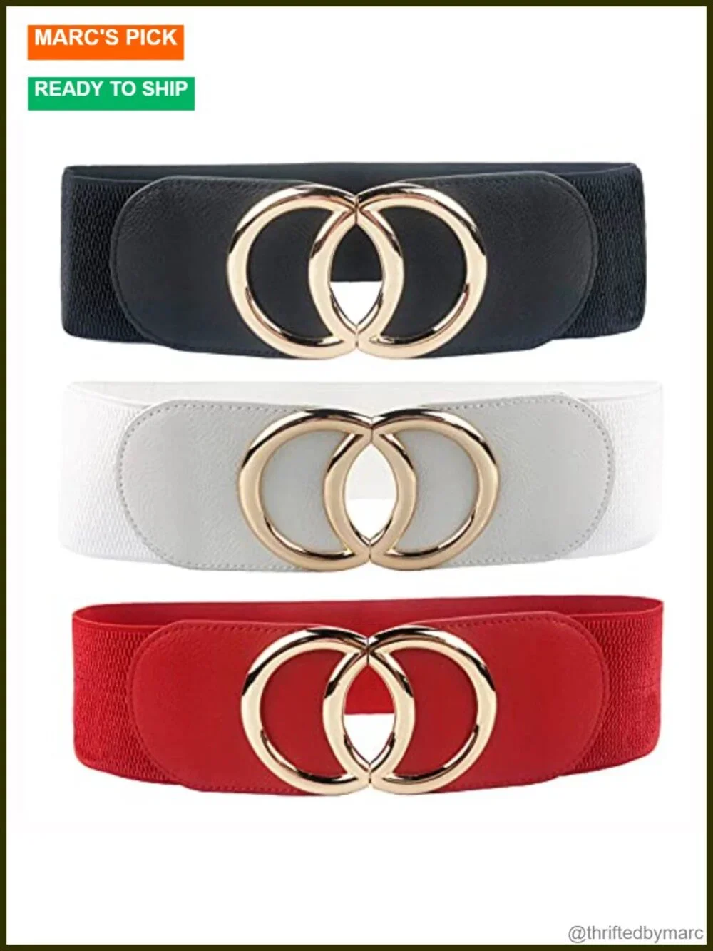 Elastic Stretchy Waist Cinch Belt Metal Buckle